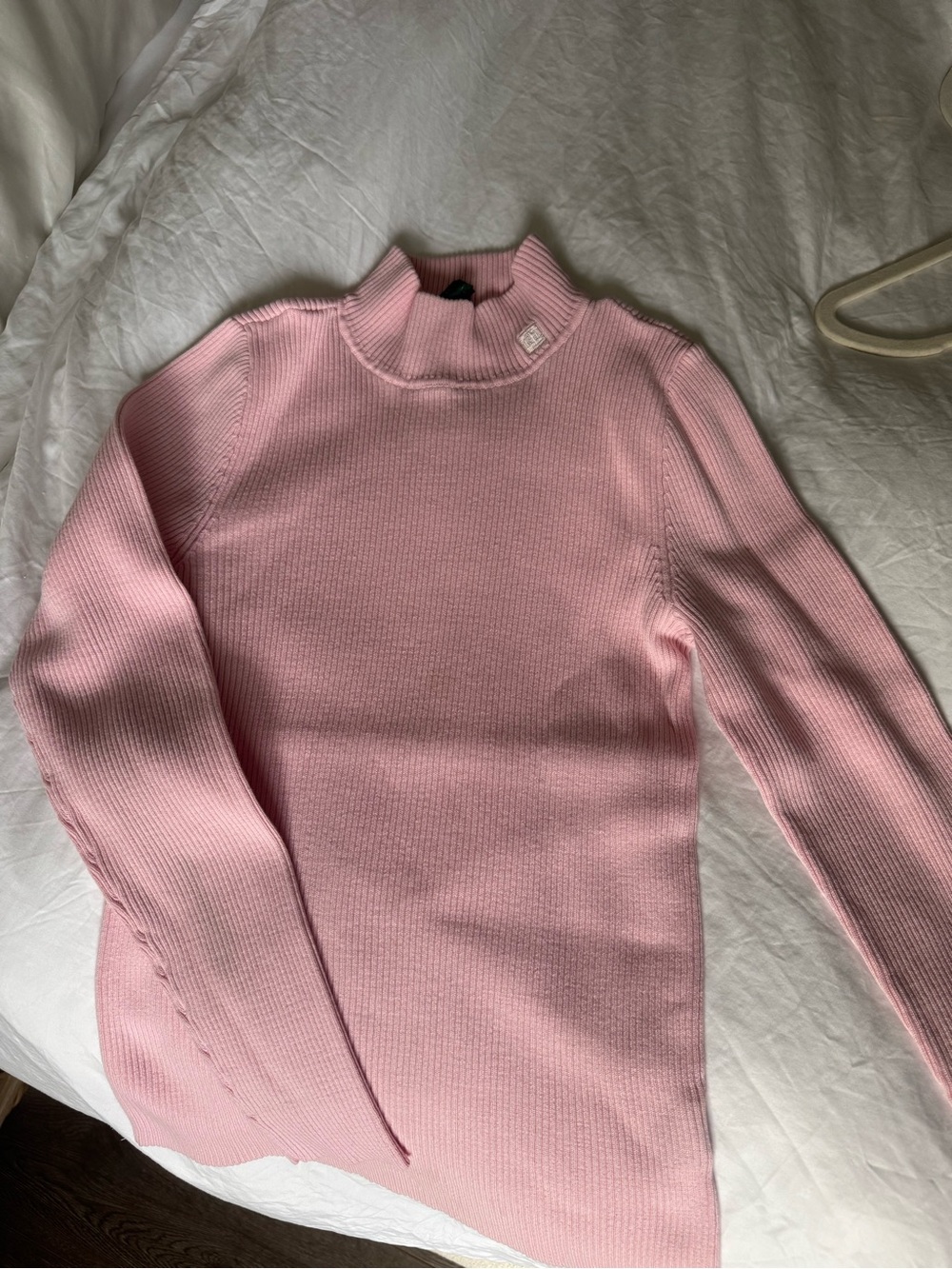 Polo by Ralph Lauren Light Pink Ribbed Mock Neck Top